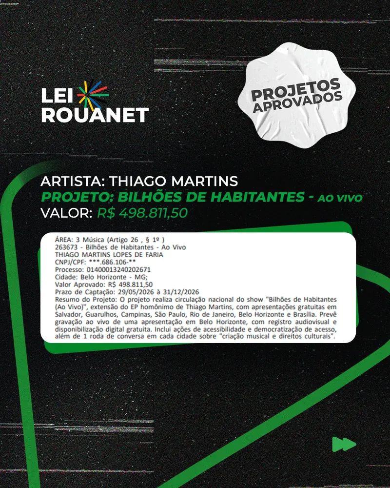 Bilhões de Habitantes — Ao Vivo — Thiago Martins