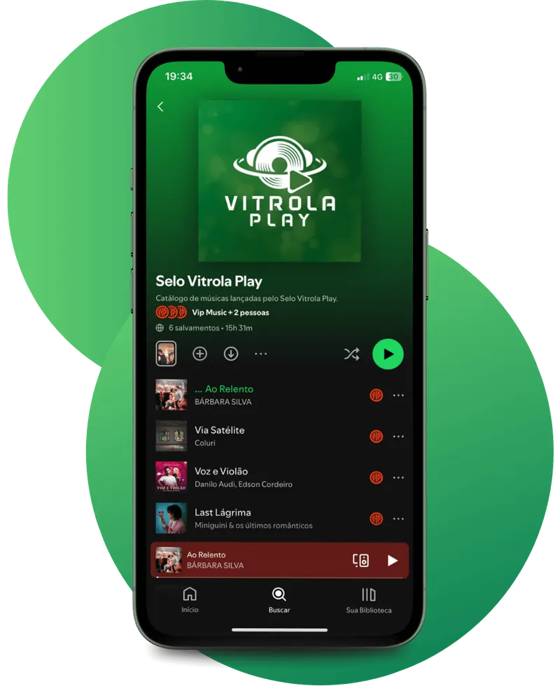 Playlist do catálogo do Selo Vitrola Play aberta no Spotify