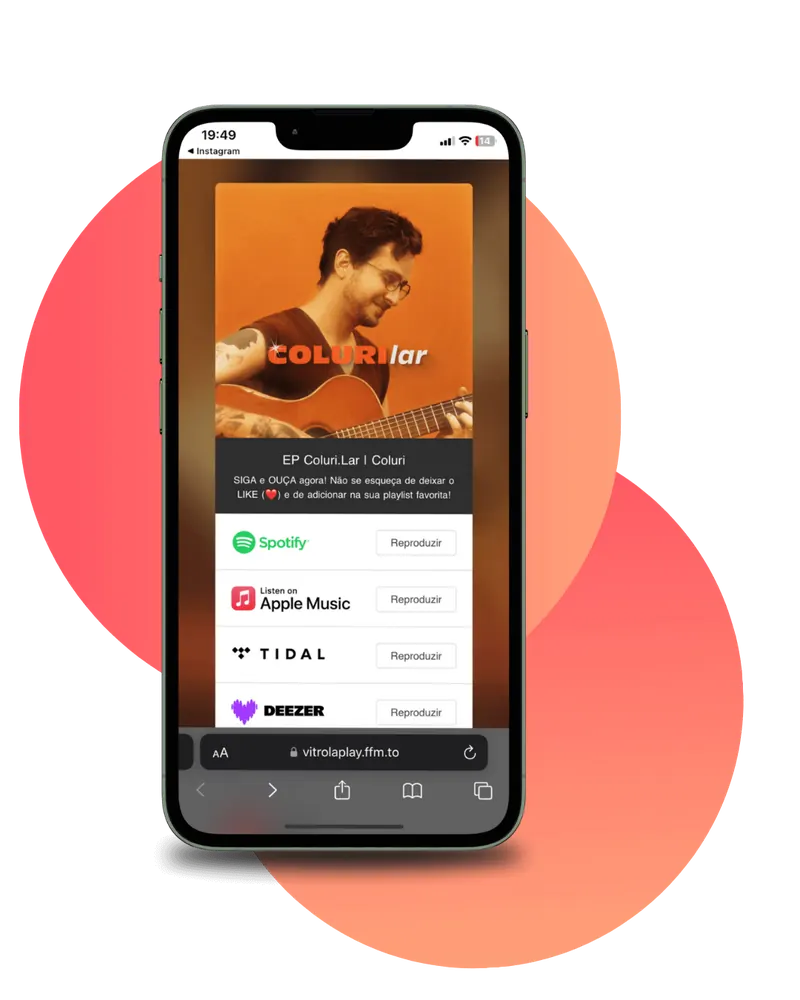 Smartlink de lançamento com botões das principais plataformas de streaming